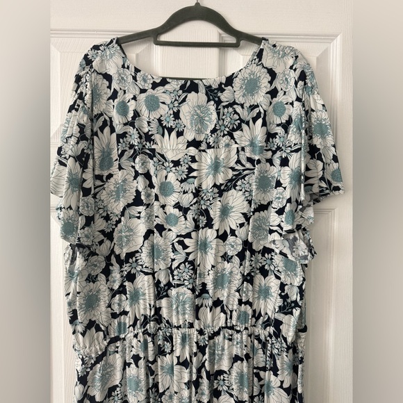 Time and Tru Blue Floral Dress 💙 Size 22/XXXL 🩵 NEW WITH TAGS - Picture 10 of 13